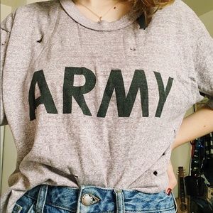 distressed army tee
